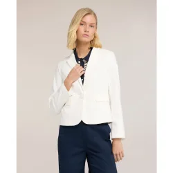 Blazer de mujer sastre en mezcla de algodón modelo entallado cierre de botonadura sencilla con un botón y forro interno