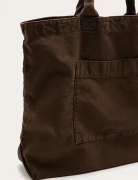 Pure Cotton Textured Twill Shopper Bag Brown male - M&S - FashionsVida