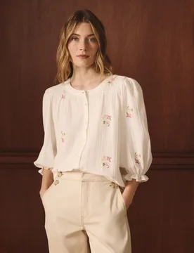 Blusa manga 3-4 tejido bordado de mujer - Lloyd's - FashionsVida