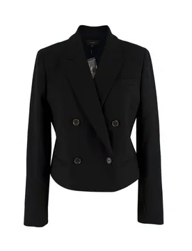 Black Cropped Double Breasted Blazer - J Crew - FashionsVida