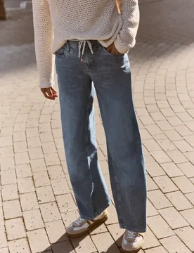 Street One Mid Waist Wide Leg Jeans im Loose Fit female Blau - Street One Studio - FashionsVida