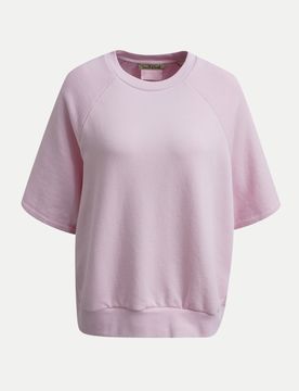 Oversize Kurzarm- Sweatshirt Rosa XS