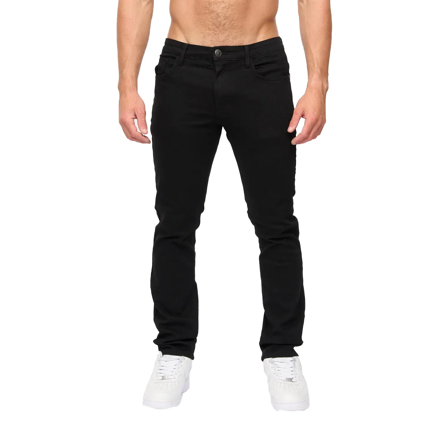 Mens Draker Straight Leg Jeans (Black) - Size 34 Short - Crosshatch - FashionsVida