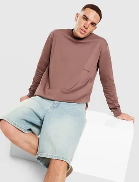 Ridge Longsleeve T-Shirt - Herren, Braun - male - Size: XS - Unlike Humans - FashionsVida