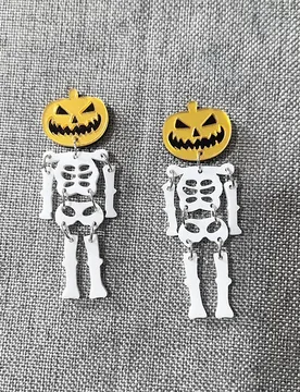 Europe and America Acrylic Resin Pumpkin Half Body Skull Earrings UNISEX Halloween Punk Hip-hop Party Jewelry Earrings - Aliexpress - FashionsVida