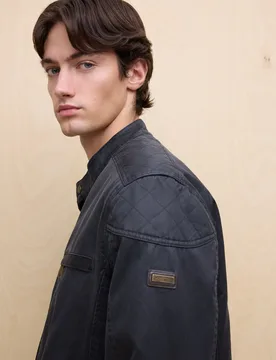 Cazadora biker encerada de hombre - Easy Wear - FashionsVida