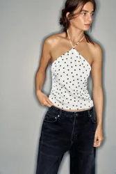 Pull&Bear Satin Halter Top (Size: )