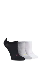 Pair Black / Grey / White Sport Mesh Bamboo No Show Socks Ladies 4-8 Ladies - - Assorted - Size: Small