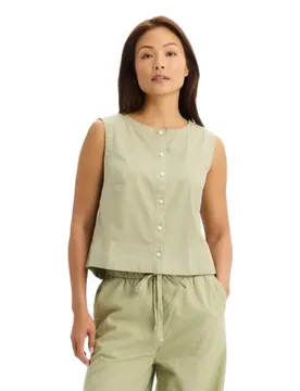 Maglietta Senza Maniche Button-front Tea S