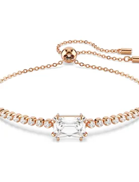 Braccialetto Matrix, Taglio misto, Bianco, Finitura oro rosa 18K OS - Swarovski - FashionsVida