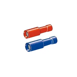 Female Cylindrical Insulated End Cap 0.25-1 Mm 100 Units Blue / Red One Size unisex