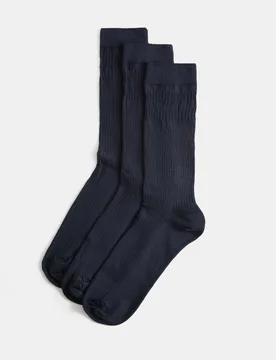 Pack Gentle Grip Cool & Fresh™ Socks Dark Navy male - M&S - FashionsVida