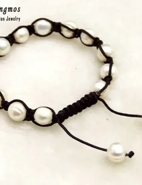 Qingmos Natural Pearl Bracelets for Women with 9-10mm White Round Pearl China Silk Handwork Weave Adjustable Bracelets Jewelry - Aliexpress - FashionsVida