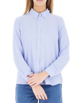 Camicia misto seta AZZURRO POLVERE 44