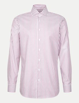 Regular-Fit Businesshemd mit Streifen Rosa 41