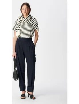 Pantalón ancho de mujer bombacho con bolsillos cargo - IKKS - FashionsVida