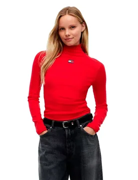 Maglietta A Manica Larga Con Collo Alto Dw0dw23251 Lavish Red XL - Tommy Jeans - FashionsVida