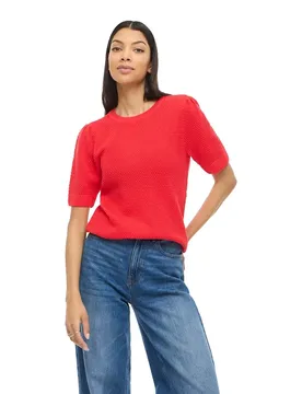 Pull à Manches Courtes Dalo O-neck Knit Hibiscus 2XL