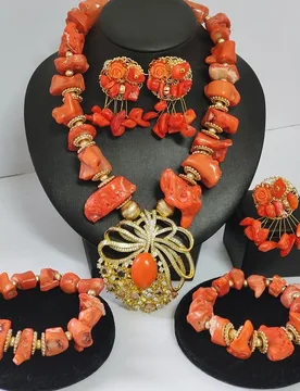 Orange Original Coral Bead Jewelry Set - Aliexpress - FashionsVida