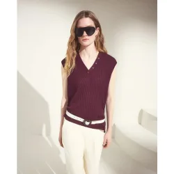 Jersey liso sin mangas de mujer