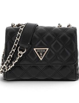 Borsa Giully II Mini Convertible Flap Donna Nero Trapuntata con Tracolla a Catena