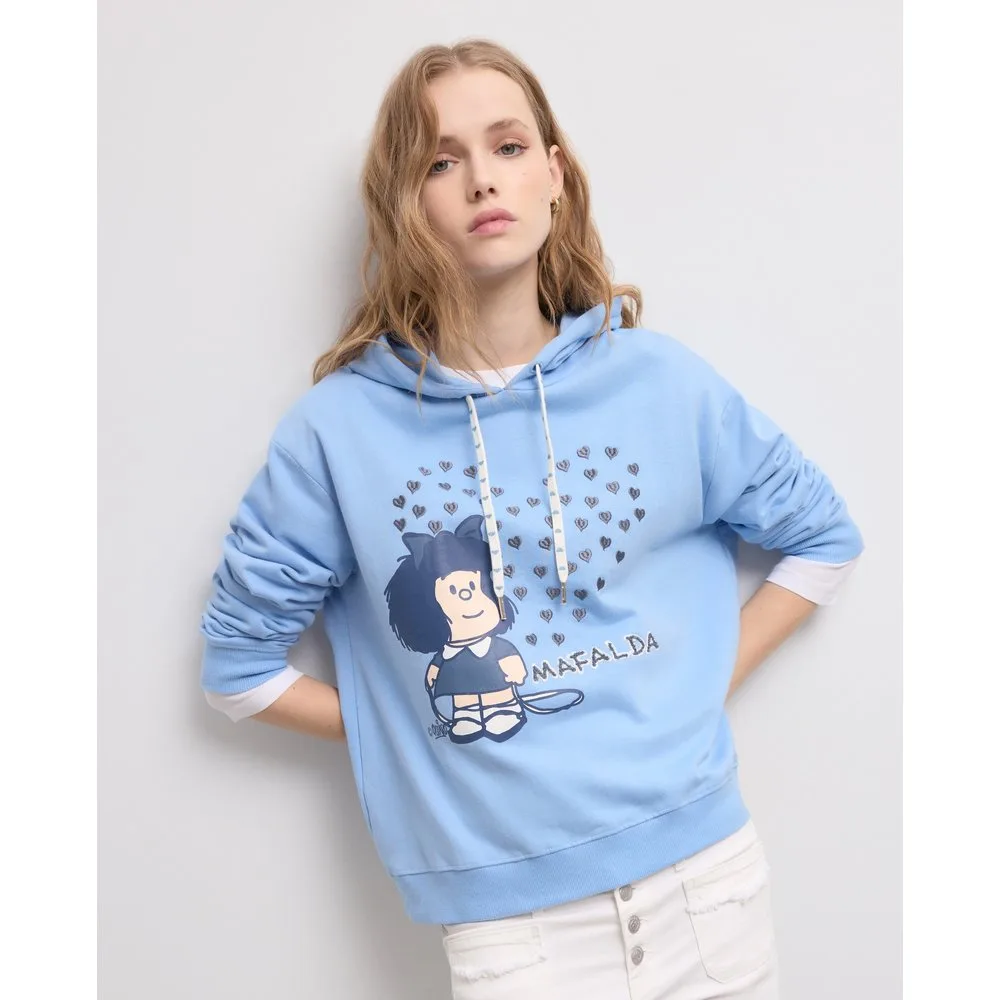 Sudadera capucha licencia mafalda - Green Coast - FashionsVida