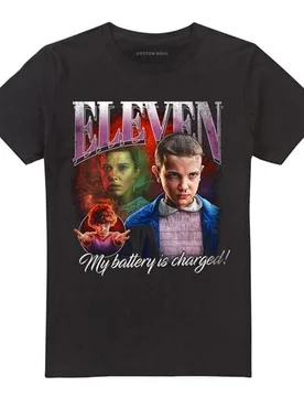 T-Shirt - Season 5 - Eleven Homage - L bis XXL - für Männer - Größe L - schwarz - Lizenzierter Fanartikel - Männer - male - Stranger Things - FashionsVida
