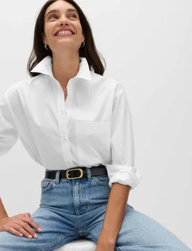 Pure Cotton Girlfriend Shirt Soft White female - M&S - FashionsVida