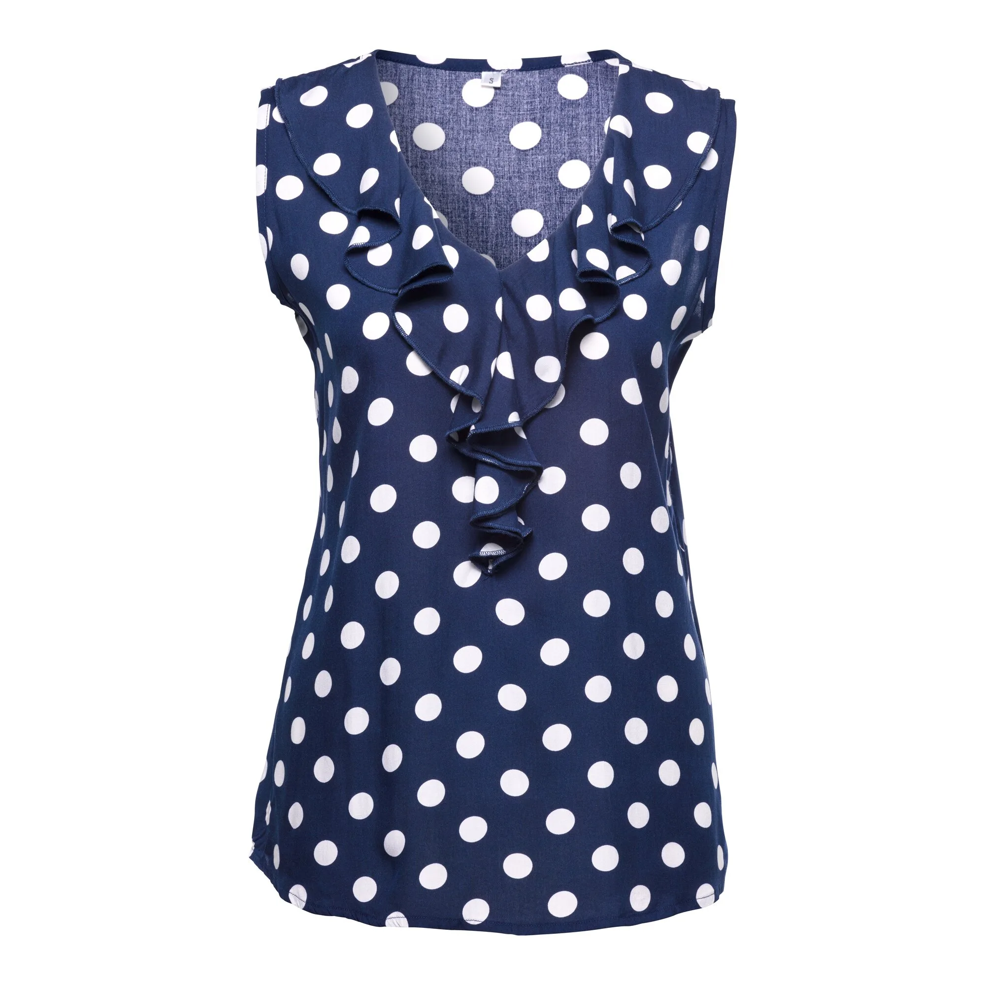Damenbluse „Punkte“ XXL blau - wedolina - FashionsVida