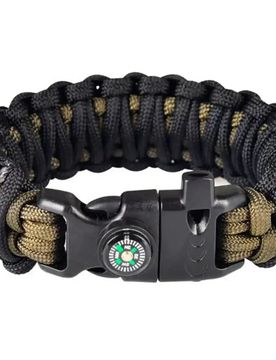 Feuerstarter Survival Armband Double Cobra - Schwarz / M Schwarz adult