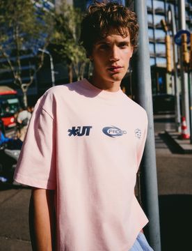 T-Shirt Coupe Boxy Imprimé Xs Rose