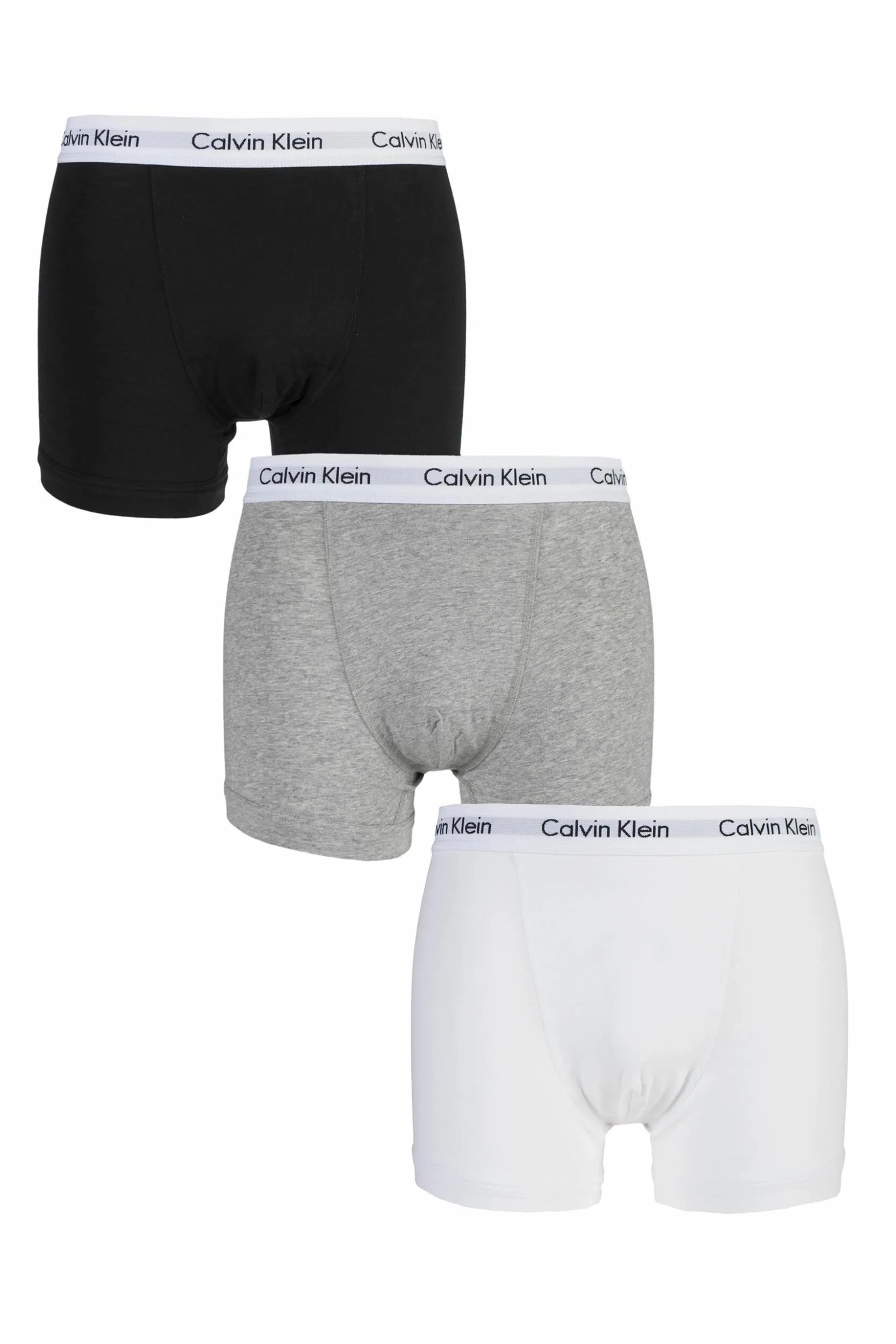 Pack Black / White / Grey Cotton Stretch Trunks Men's Extra Large - - Assorted - Size: Extra Large - Calvin Klein - FashionsVida