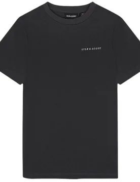 Mens Embroidered Logo Gunmetal Grey T-Shirt Cotton - Size Medium - Lyle & Scott - FashionsVida