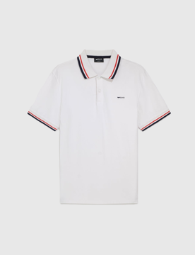 Polo con righe a contrasto uomo bianco