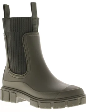 Womens Wellies Paddle Pull On Khaki - Green - Size Uk 7 - Platino - FashionsVida