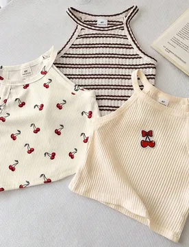 Set de 3 piezas Camiseta de punto suave con estampado floral para niña - Shein - FashionsVida