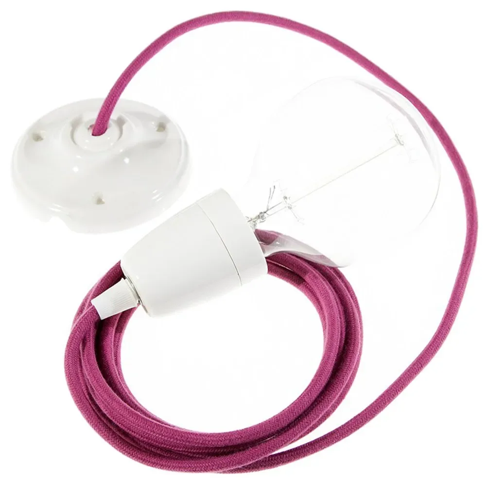 Cables Suspension Luminaire Rc32 Diy 1 M Burgundy / White One Size - Creative - FashionsVida