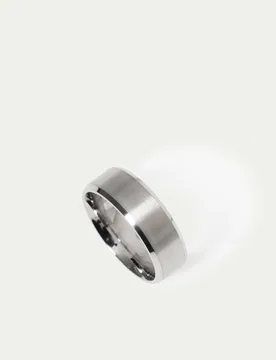 Auto Stainless Brushed Band Ring Silver male - Autograph - FashionsVida