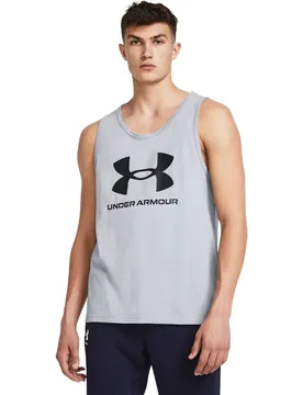 Sportstyle Logo Herren Tanktop, grau MD