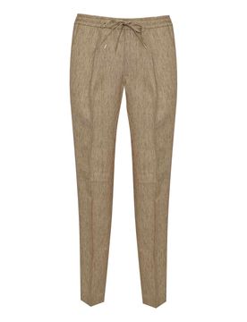 Pantalone Wimbledons In Lino Tabacco