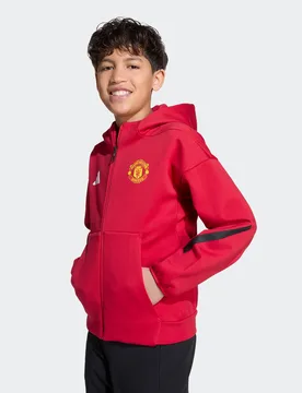 Manchester United 25/26 Anthem Jacket Kids Red 11-12Y - Adidas - FashionsVida