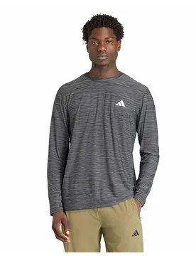 T-shirt à Manches Longues Workout Essentials Flex Black Melange S - Adidas - FashionsVida