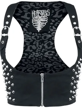 Gothic Weste - Devina - S bis XL - für Damen - Größe S - schwarz - Frauen - female - Heartless - FashionsVida