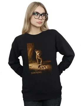 Women's The Lion King Movie Simba Poster Sweatshirt in Black Size: Small - Black - Size: S - Disney - FashionsVida