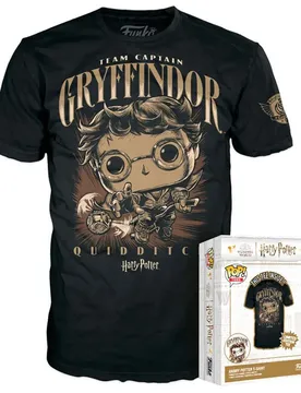 Pop! T-shirt Quidditch à Manches Courtes Harry Potter Black M unisex