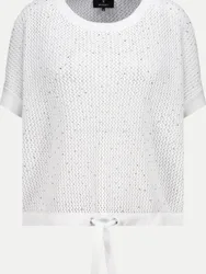 Ajour-Strickpullover Weiß 42