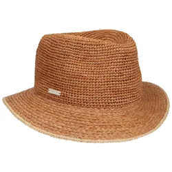 Crochet Crown Raffia Hat by - light brown - Female - Size: M (56-57 cm)