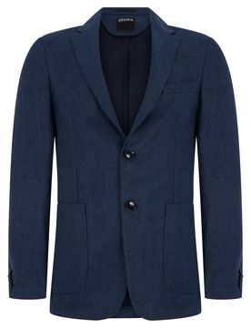 Cotton T-Shirt Blazer with Notched Collar