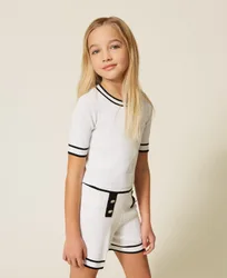 Pull et short en maille avec bords