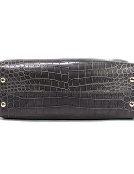 Grey Crocodile Leather Private Collection Handbag - Asprey - FashionsVida